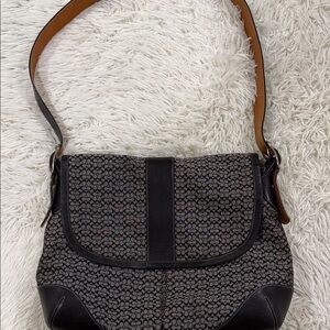Coach Black & Grey Jacquard Messenger